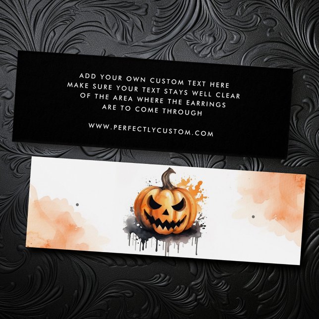 Placa de apresentação de brinco de esteira de hall (Halloween Jack-o-lantern stud earring display card)