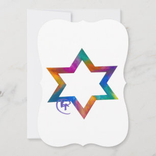 Placa de arte de aquarela de estrelas judaicas