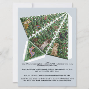 Placa de árvore de Natal 3D com Pop de Cats e Cães