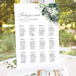 Placa de Assentos de Casamento Tropical Sage Monst