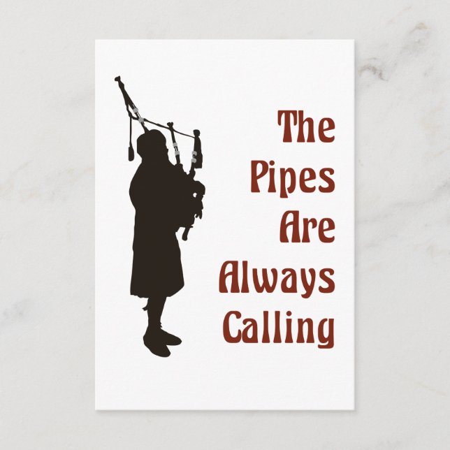 Placa De Bagpiper - Os Pipes Estão Sempre Chamando (Frente)