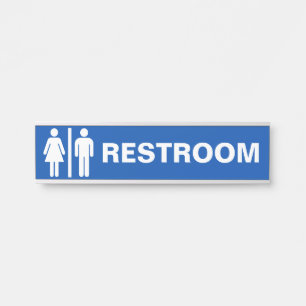 Placa de Banheiro Unisex Moderno para Porta de Neg