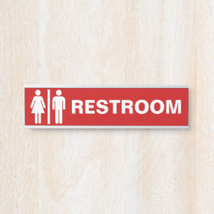 Placa de Banheiro Unisex Moderno para Porta de Neg