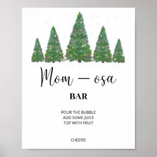 Placa de bar evergreen mom-osa. Poster de bar de i