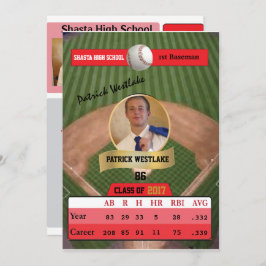 Placa de basebol com convites para Formandos de es