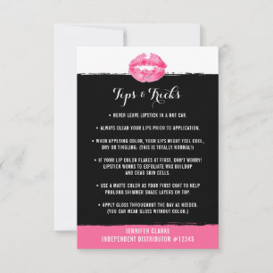 Placa de Beijo Rosa com Dicas e Truques do Distrib