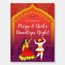 Placa de boas-vindas da Noite Raas Garba Placas da