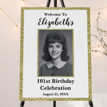 Placa de Boas-Vindas de Aniversário de 101 Anos co