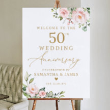Placa de Boas-Vindas de Aniversário de 50 anos, Bo