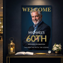 Placa de Boas-Vindas de Aniversário de 60 Anos Ele