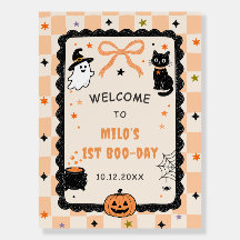 Placa de Boas-Vindas de Aniversário de Halloween e