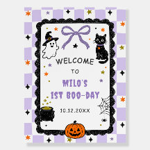 Placa de Boas-Vindas de Aniversário de Halloween e