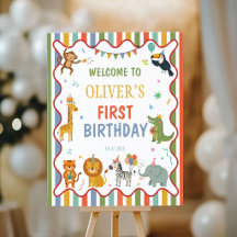 Placa de Boas-Vindas de Aniversário Safari Animais