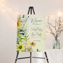 Placa de Boas-Vindas de Casamento Elegante Boho co