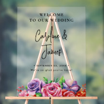 Placa de Boas-Vindas de Casamento em Letra de Form