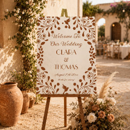 Placa de Boas-Vindas de Casamento em Terracota Tal