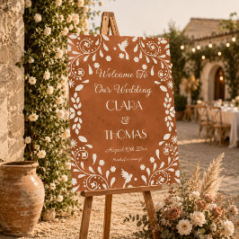 Placa de Boas-Vindas de Casamento em Terracota Tal