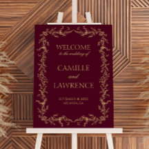 Placa de Boas-Vindas de Casamento Floral em Champa