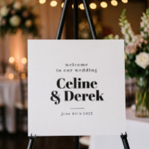 Placa de Boas-Vindas de Casamento Moderna e Elegan