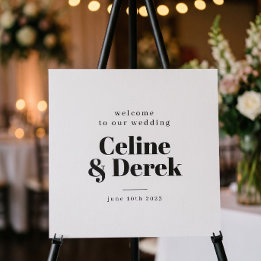 Placa de Boas-Vindas de Casamento Moderna e Elegan