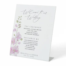 Placa de Boas-Vindas e Cronograma de Casamento Flo