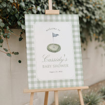Placa de Boas-Vindas para Chá de Bebê de Golfe em 