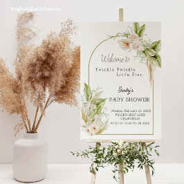 Placa de Boas-Vindas para Chá de Bebê Pampas