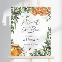 Placa de Boas-Vindas para Chá de Noiva Abelha Flor