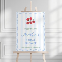 Placa de Boas-Vindas para Chá de Noiva com Tomates