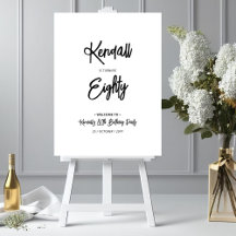 Placa de Boas-Vindas para Festa de 80 Anos Chic Ei