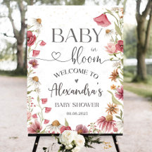 Placa de boas-vindas para jardim de chá de bebê co