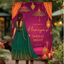 Placa de Boas-Vindas Personalizada de Mehndi: Dhol