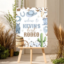 Placa de Boas-Vindas Rodeio Azul 16x20