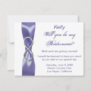 Placa de Bridesmaid do Prata Azul Roxo