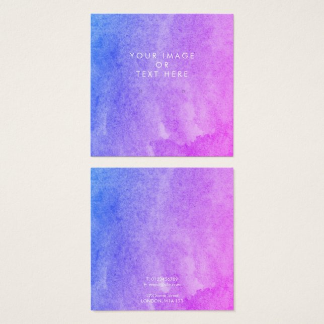 Placa de brinco de aquarela púrpura (Frente & Verso)