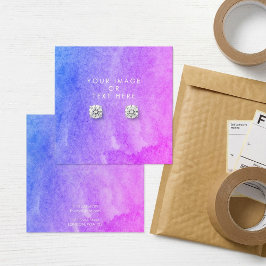 Placa de brinco de aquarela púrpura