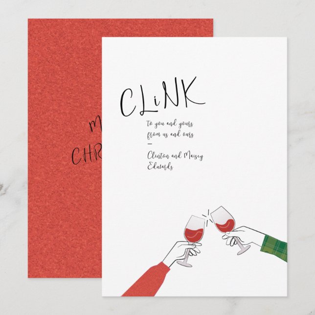 Placa de brinde de férias - "Clink" Vidro Cheio (Frente/Verso)