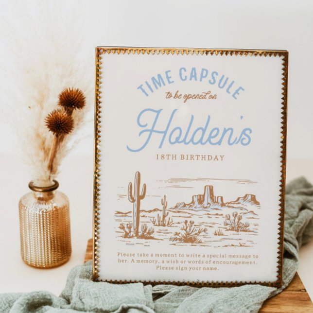 Placa de Cápsula do Tempo Cowboy 8x10 (Criador carregado)