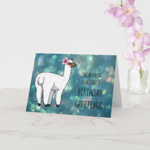 Placa de Cartões de aniversários Alpaca