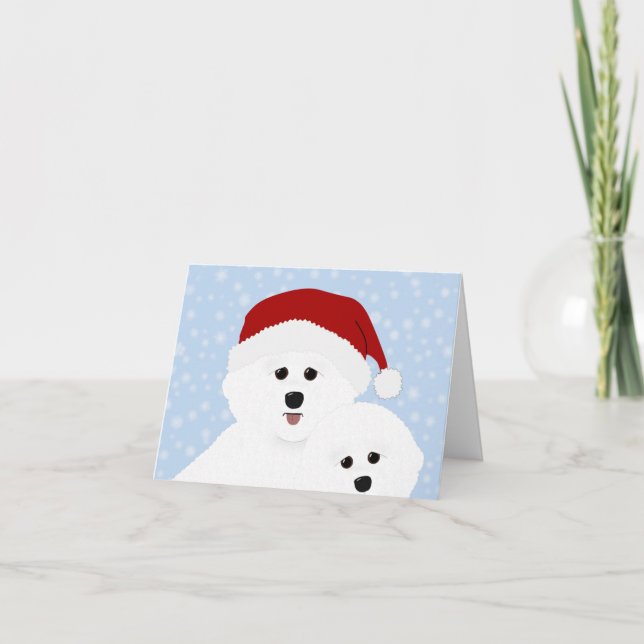 Placa de Cartões de natal Bichon Frise (Frente)