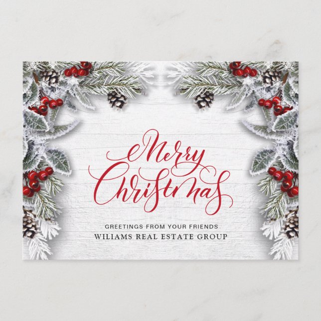 Placa de Cartões de natal da Holly Corporate de Na (Frente)