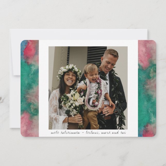 Placa de Cartões de natal de Aquarela Tropical (Frente)