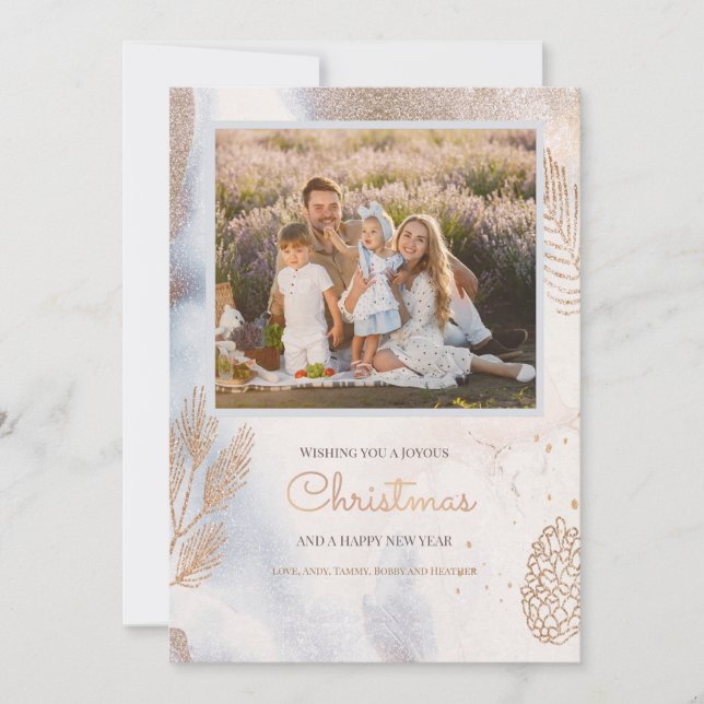 Placa de Cartões de natal de fotografia de inverno (Frente)