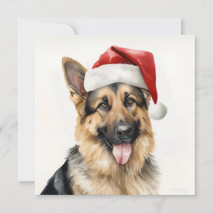 placa de cartões de natal de german shepherd de na