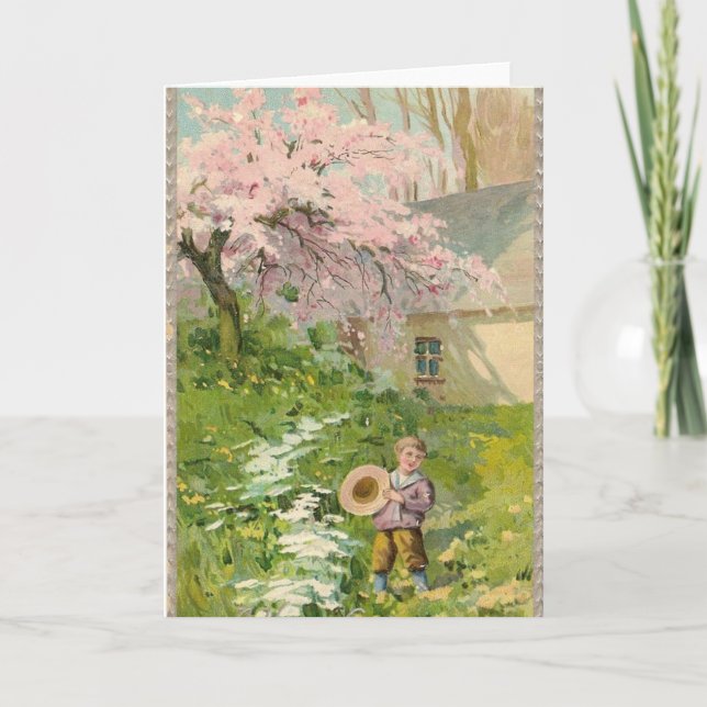 Placa de Cartões de natal de Páscoa Vintage (Frente)