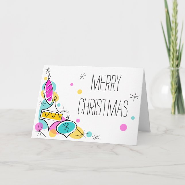 Placa de Cartões de natal do canto de Baubles da Á (Frente)