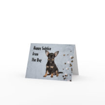 Placa de cartões de natal do cão