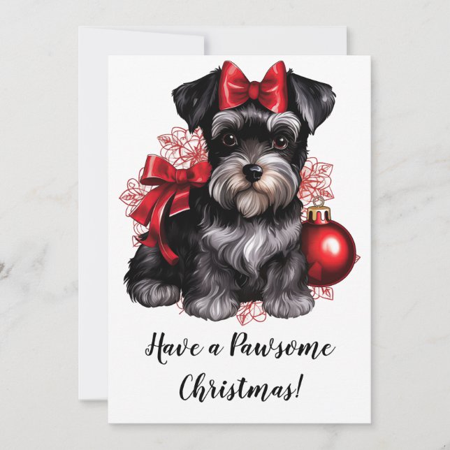 Placa de Cartões de natal Miniatura Schnauzer (Frente)