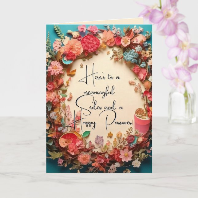 Placa de Cartões de natal Páscoa Jewis de Passover (Orquídea)