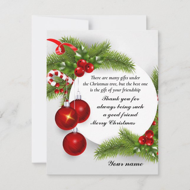 Placa de Cartões de natal Plano "Amizade" (Frente)